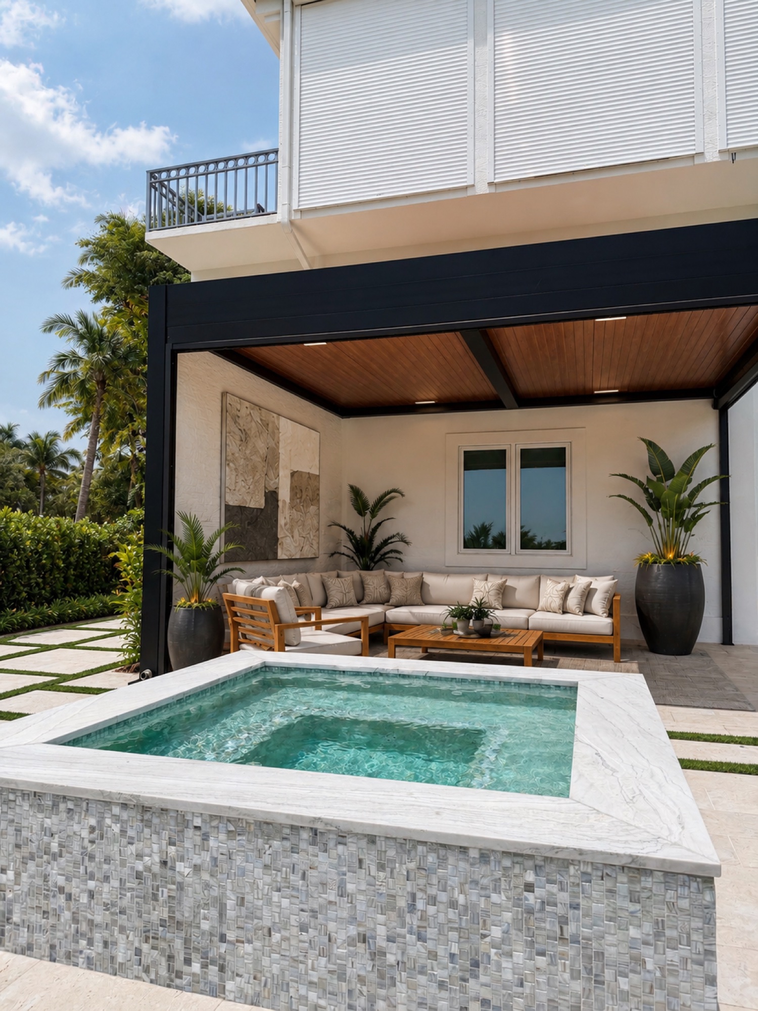 Grey Oaks estate landscape and pool, Naples, Florida
